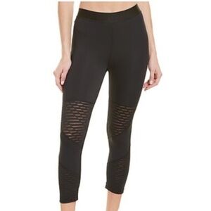 ALALA Black Capri Legging with Sheer Insets M